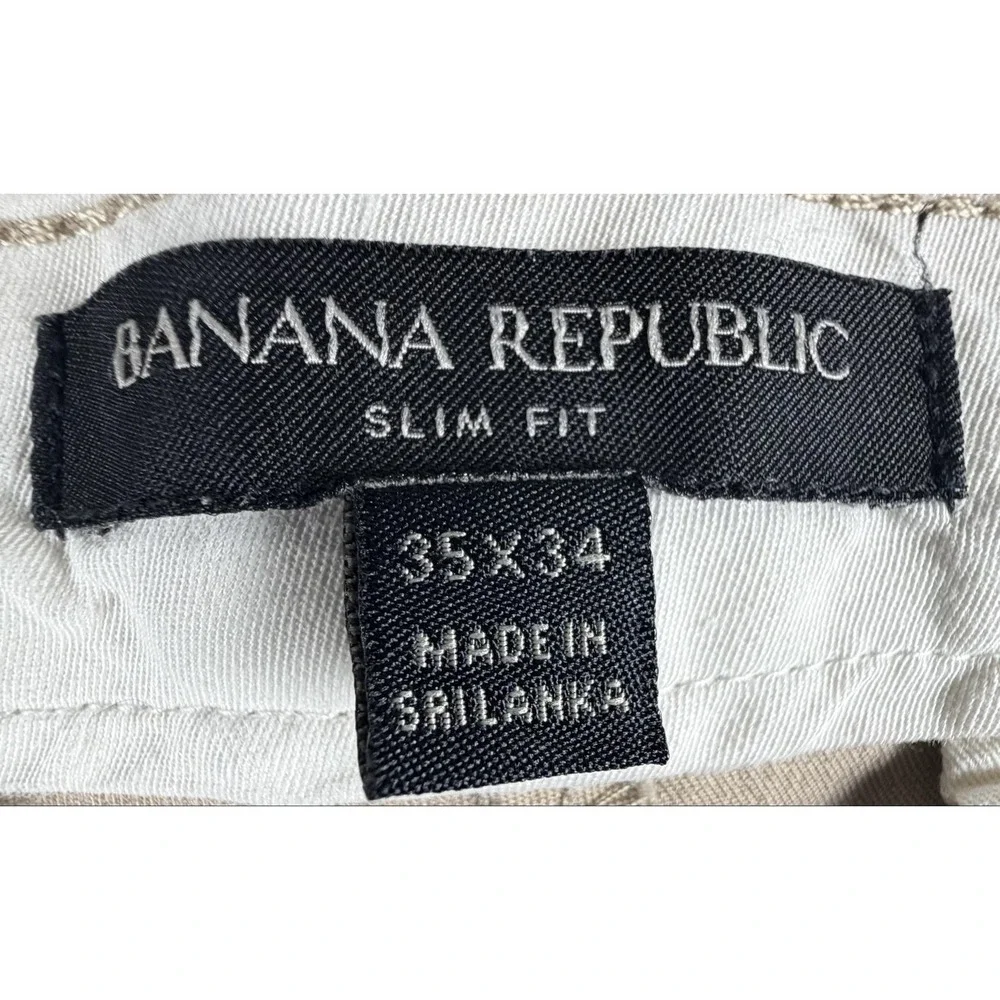 Banana Republic Pants Mens 35x34 Beige Chino Slim Fit Tapered Twill Casual
